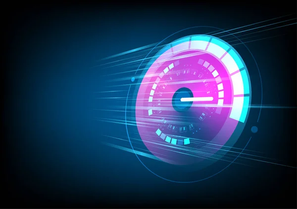 Abstract Speedometer Technologie Hud Vector Achtergrond Futuristische Ronde Download Voortgangsbalk — Stockvector
