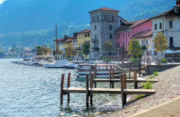 Pella Shore Lake Orta Italy Stock Picture