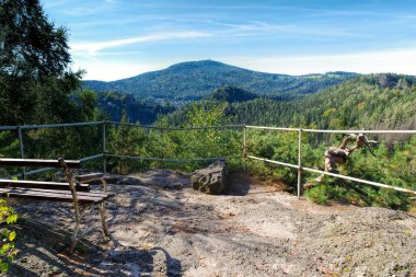 Zittau Mountains, Oybin and the the mountain Hochwald in autumn clipart