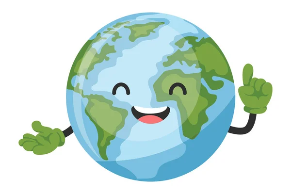 Planeta Tierra Diseño Personajes Dibujos Animados Para Día Tierra Día — Vector de stock