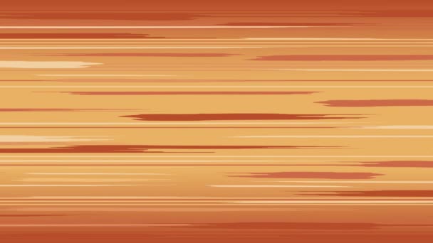 漫画速度线背景 水平移动线条动画风格橙色 — 图库视频影像