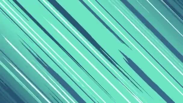 Comiczeichentrick Speed Lines Hintergrund Verschieben Diagonaler Linien Anime Stil Türkisfarbene — Stockvideo