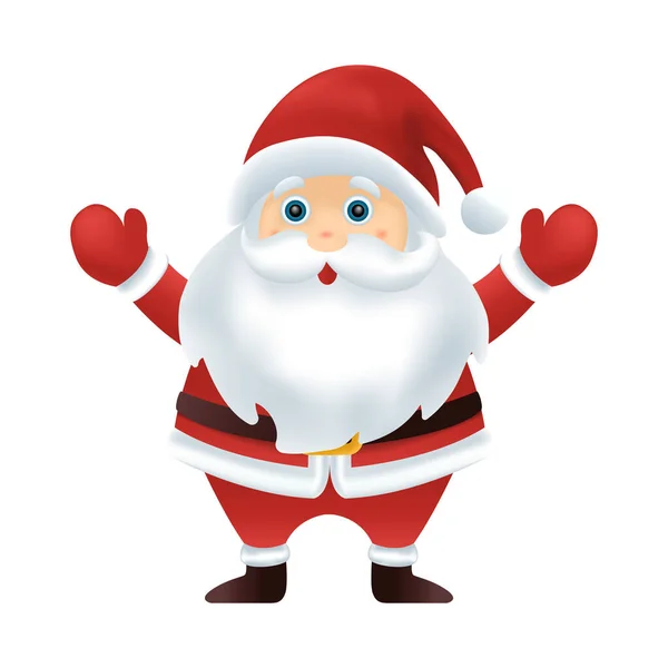 Santa Claus Fondo Blanco Para Feliz Adorno Tarjeta Navidad — Archivo Imágenes Vectoriales