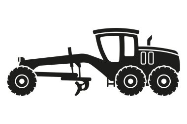 Çizgi film çizer siluetleri. İnşaat ve madencilik için ağır makineler