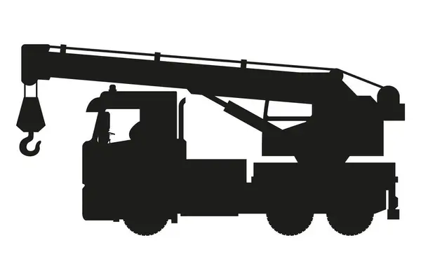 Silhueta Caminhão Guindaste Máquinas Pesadas Para Construção Mineração Gráficos Vetores