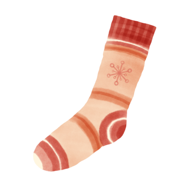 Beyaz arka planda izole edilmiş hediyeler için suluboya Noel çorapları.