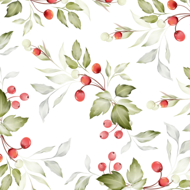 Dalları ve böğürtlenleri suluboya biçiminde kusursuz Noel ağaçları.