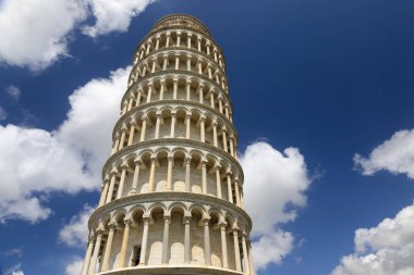 Bell tower of Pisa under a beautiful blue sky, Tuscany, Italy