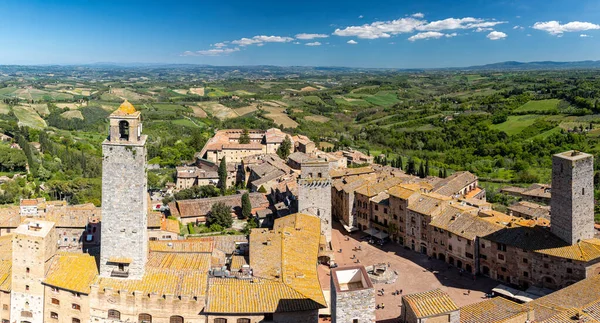 Panorama San Gimignano Blue Sky Tuscany Italy — Zdjęcie stockowe
