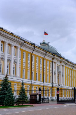 MOSCOW, RUSSIA - Kremlin Senatosu (Senatskiy Dvorets) Rusya 'daki Moskova Kremlin sınırları içinde yer alan bir binadır. Şu anda Rusya başkanlık yönetimine ev sahipliği yapmaktadır. 