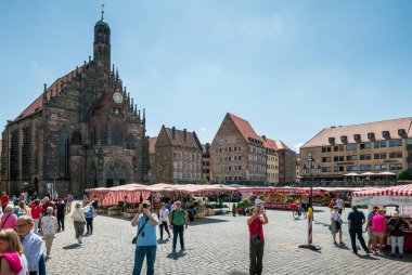 NUREMBERG, GERMANY - 13 Haziran 2019: The Frauenkirche (