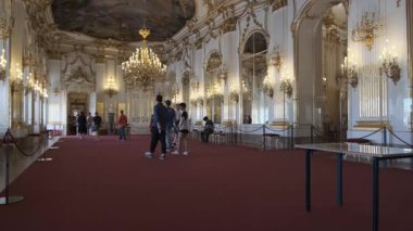 Vienna, AUSTRIA 15 Ağustos 2019 Schonbrunn Sarayı. İçeride.