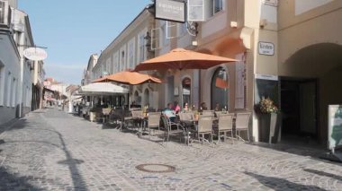 MELK, AUSTRIA - 16 Ağustos 2019: Tuna nehrinin yanındaki Melk şehri. Bu şehir ünlü manastırın etrafında doğdu.