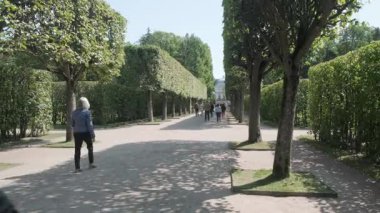 PETERSBURG, RUSSIA - 6 Ağustos 2019: Catherine Park, St. Petersburg 'un 25 km güneydoğusundaki Tsarskoye Selo' da yer almaktadır. Kraliyet konutunun ayrılmaz bir parçasıdır..