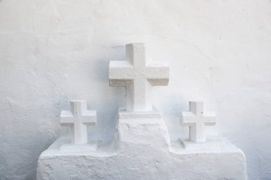 Santa Eulalia del Rio, İbiza Kilisesi 'nin mimari detayları.