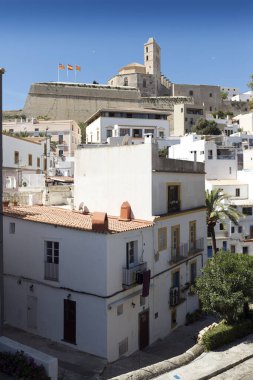 Katedral ve eski kasaba. İbiza, Balear Adaları. İspanya