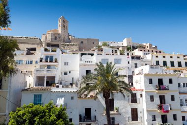 Katedral ve eski kasaba. İbiza, Balear Adaları. İspanya