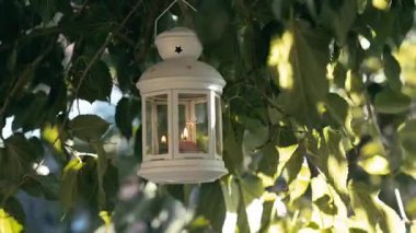 Bahçede fener ışığı