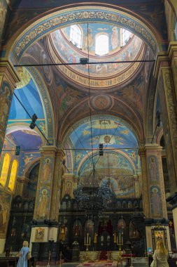 VARNA, BULGARIA - 5 Haziran 2018: Tanrı 'nın Annesi Katedrali' nin Yurt İçi, Varna