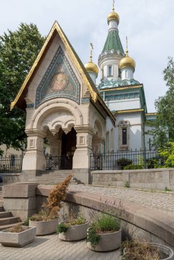 SOFYA, BULGARIA - 7 Haziran 2018: Rus Kilisesi, resmi adıyla Mucize Yaratan Aziz Nicholas Kilisesi