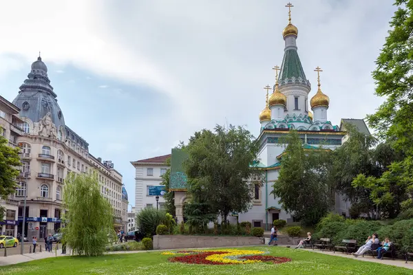 SOFYA, BULGARIA - 7 Haziran 2018: Rus Kilisesi, resmi adıyla Mucize Yaratan Aziz Nicholas Kilisesi