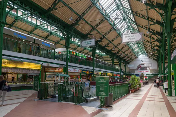 SOFYA, BULGARIA - 8 Haziran 2018::: Sofya şehir merkezindeki Tsentralni Hali (Merkez Sofya Pazar Salonu) İçişleri