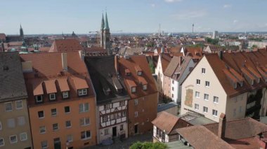 NUREMBERG, ALMANY - 13 Haziran 2019: İmparatorluk Kalesi 'nden eski şehir silueti