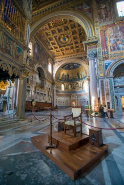 ROME, ITALY - 26 Ekim 2018: St. John Lateran Başyapıtının İçi