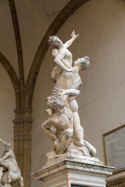 ROME, ITALY ECTOBER 25, 2018: Piazza del Campidoglio, Capitoline Hill 'in tepesinde, Palazzo Senatorio' nun maskesiyle.