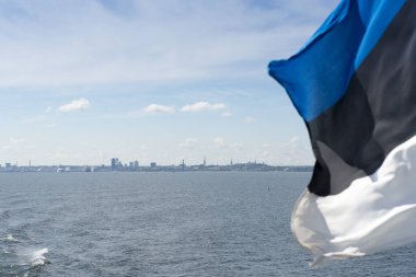 Tallinn 'in panoraması ve denizden limanı