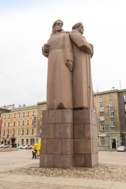 RIGA, LATVIA - 10 Haziran 2016: Letonya 'nın Riga kentindeki Anıt (1971). 