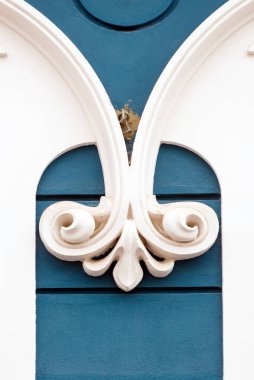 LAS PALMAS, GRAN Kanada, İspanya - 30 Temmuz 2016: Triana caddesindeki bir sanat deco binasının ön cephesinde mimari ayrıntı