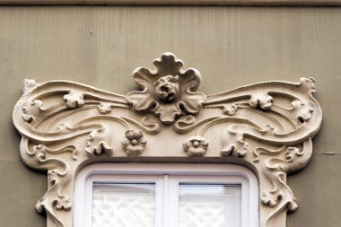 LAS PALMAS, GRAN Kanada, İspanya - 30 Temmuz 2016: Triana caddesindeki bir sanat deco binasının ön cephesinde mimari ayrıntı