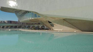 VALENCIA, İSPAIN - 6 Şubat 2019: Mimar Santiago Calatrava tarafından tasarlanan fütüristik mimari binalar kompleksi, Sanat Bilimleri Şehri