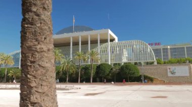 VALENCIA, İSPAIN - 6 Şubat 2019: Mimar Santiago Calatrava tarafından tasarlanan fütüristik mimari binalar kompleksi, Sanat Bilimleri Şehri