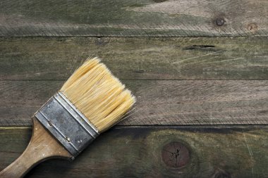 Ahşap doku ve boya fırçası 
