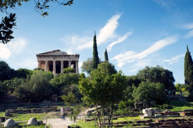 Tapınak hephaestus antik agora, Atina, Yunanistan