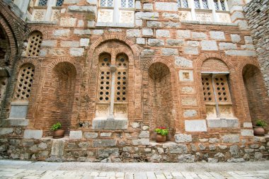 DİSTOMO, GREECE - 30 Ekim 2015: Hosios Loukas manastırı, Orta Bizans mimarisinin en önemli eserlerinden biri ve UNESCO Dünya Mirası Bölgesi,