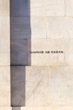 Yunanistan Bankası 'nın cephesi. Boşluğu kopyala