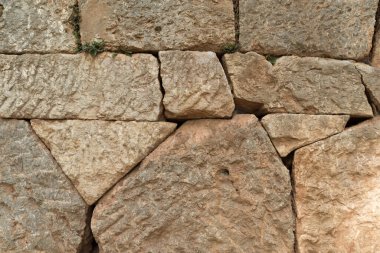 Yunanistan 'ın Delphi kentindeki arkeoloji sahasındaki stadyum duvarı