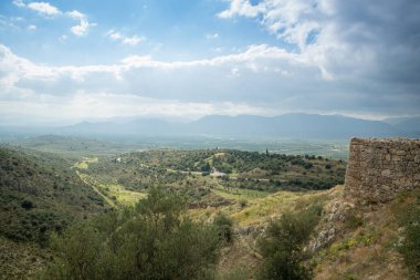 Yunan kırsal manzarası Mycenae ve Tiryns arkeolojik sahasından