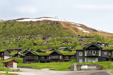 MYRKDALEN, NORWay - 3 Haziran 2017: Myrkdalen, Norveç 'teki kayak istasyonu