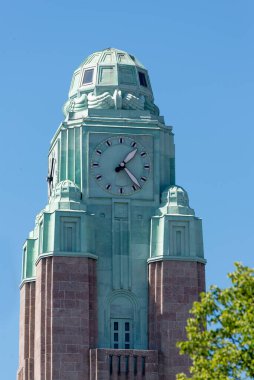 Saat Kulesi helsinki Merkez Tren İstasyonu'na. Finlandiya