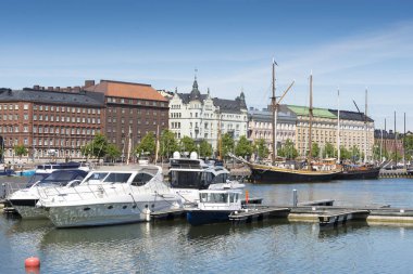 Helsinki south quay içinde güneşli yaz gün.