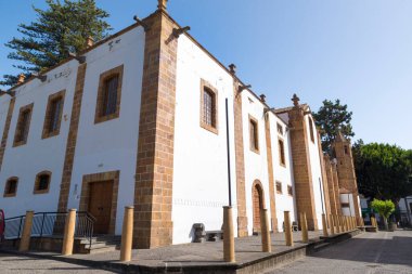 Calle Real Caddesi 'ndeki geleneksel binalar - Teror, Gran Canaria, Kanarya Adası, İspanya