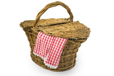 Piknik Sepeti beyaz arkaplan üzerinde izole