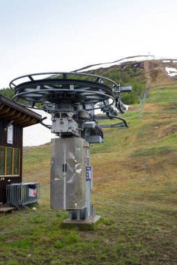 MYRKDALEN, NORWay - 3 Haziran 2017: Myrkdalen, Norveç 'teki kayak istasyonu