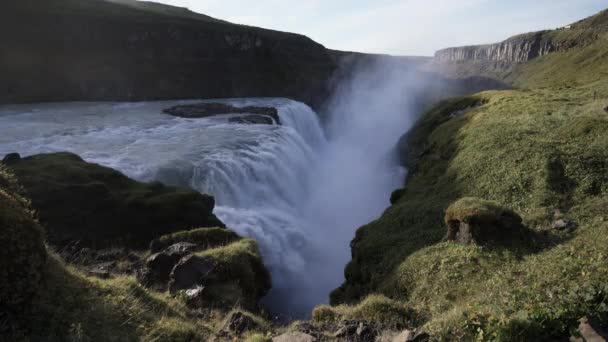 Loopable Gullfoss Espectacular Cascada Cañón Islandia — Vídeo de stock