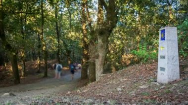Santiago yolu üzerindeki hacıların zaman çizelgesi kilometre taşına odaklanmış durumda.