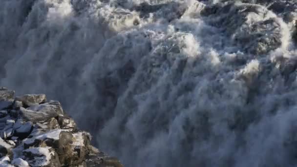 Wodospad Dettifoss Islandii Pętla Widok Góry — Wideo stockowe